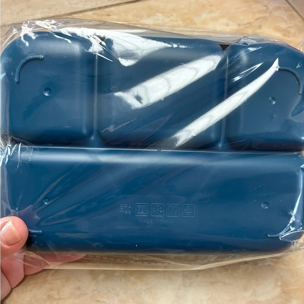 NEW Kids Blue Bento Lunch Box with Animal Forks